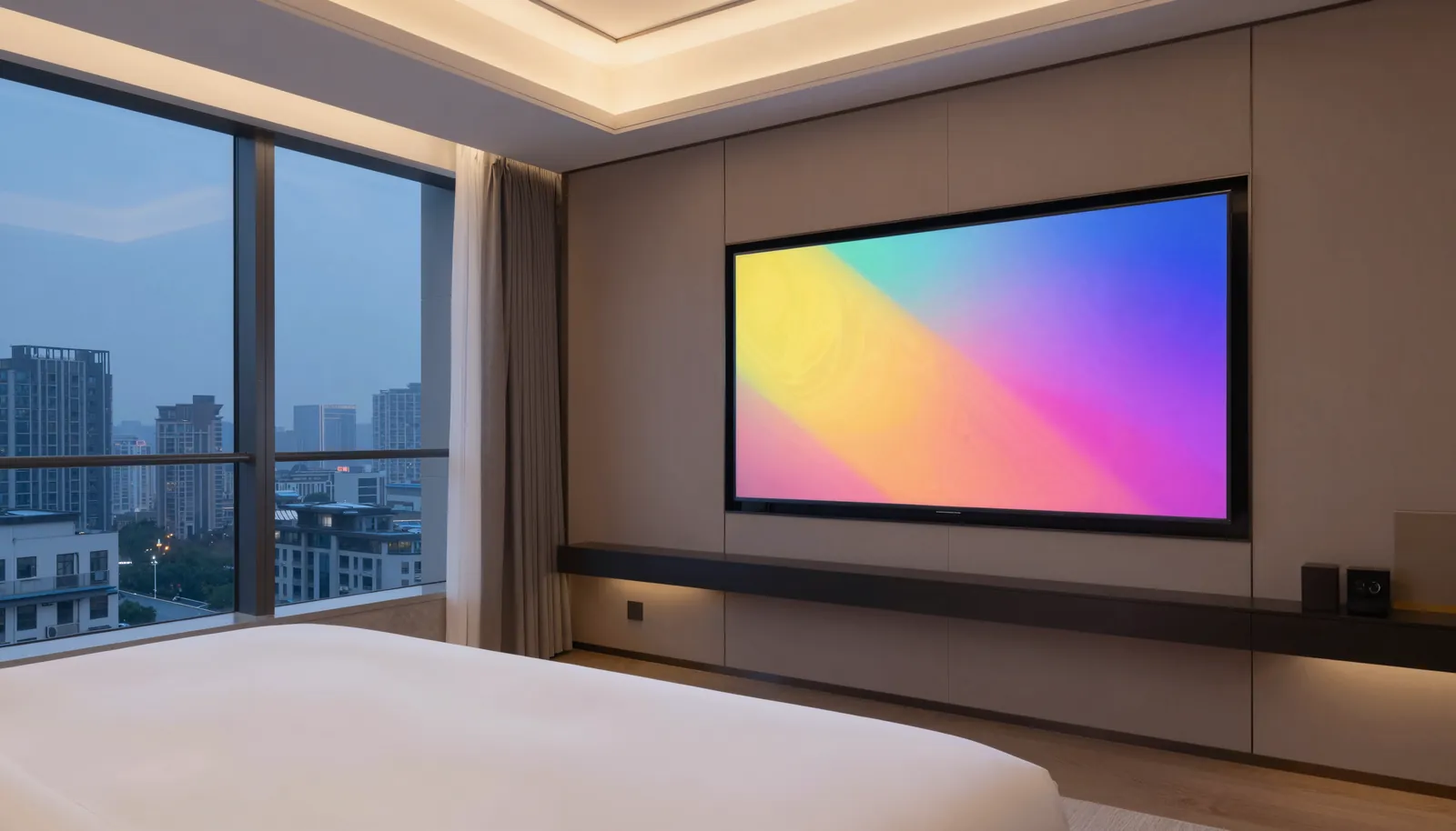 호텔 객실에 설치된 TV